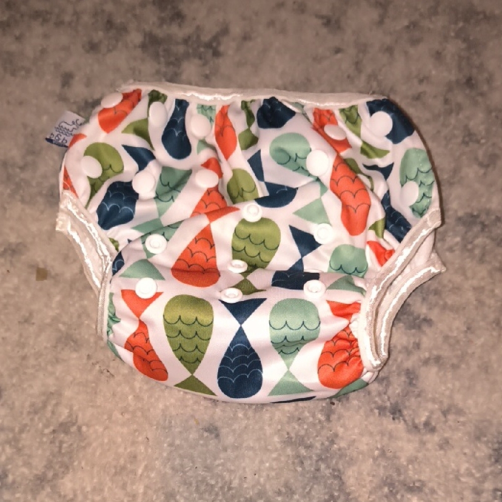 Beau & Belle | Ocean-Themed Diaper Cover with Fish Pattern
